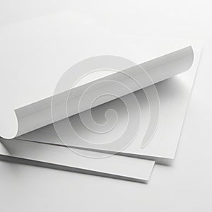 Minimalist stack of white paper sheets