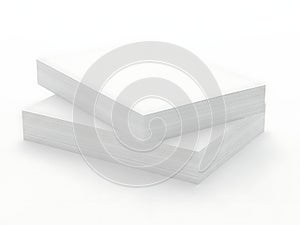 Minimalist stack of white paper sheets
