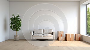 Minimalist Staging: High-quality Realistic Photography Of Empty Living Room