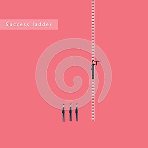 Minimalist stile. business finance. Successful vision concept with icon of businessman and telescope, Symbol leadership, s