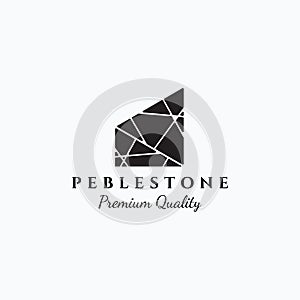 Minimalist stone vector illustration design. Modern pebblestone logo concept