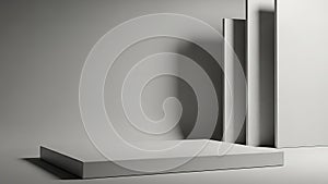 Minimalist Studio Display Platform With Geometric Rectangular Forms podium