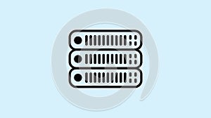 Data Server Stack Icon Displayed on a Light Blue Background