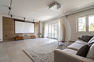 Minimalist living room with empty space photo