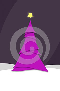 Minimalist Style Modern Pink Christmas Tree Illustration