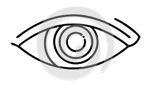 Minimalist Stylized Eye Vision Optometry Vector Icon, vector design Generative AI