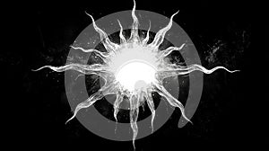 Minimalist Sun Logo: Abstract Fusion. Generative AI photo