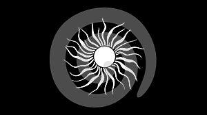 Minimalist Sun Logo: Abstract Fusion. Generative AI photo