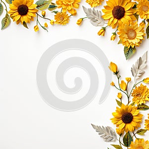 Minimalist Sunflower Bliss Light White Background