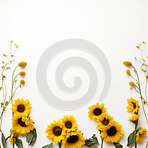 Minimalist Sunflower Border Framed Delight