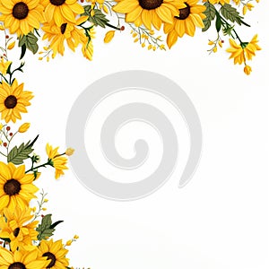 Minimalist Sunflower Border Framed Delight