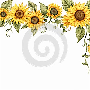 Minimalist Sunflower Frame Clean Elegance