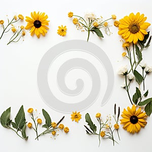 Minimalist Sunflower Frame Framed Serenity