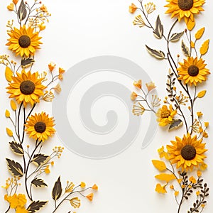 Minimalist Sunflower Frame Gentle Blooms