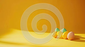 minimalist sunny Easter background with large copyspace area