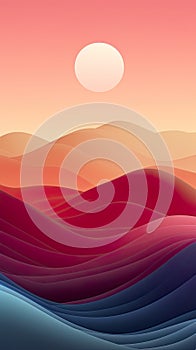 minimalist sunrise, designed as a wallpaper concept, captures the serene and aesthetic beauty of a morning sun.