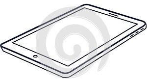 Minimalist Tablet Device, Modern Technology, vector design Generative AI
