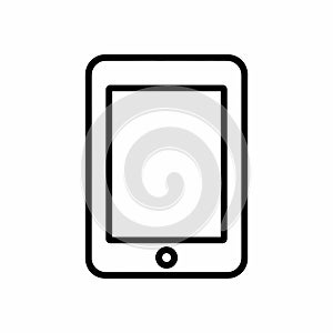 Minimalist Tablet Icon - Outline Vector Graphic