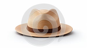 Minimalist Tan Hat Isolated On White Background