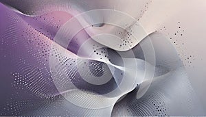 Minimalist Tech Elegance: Abstract Halftone Dots in Muted Pastels with Futuristic Flowing Waves photo