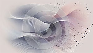 Minimalist Tech Elegance: Abstract Halftone Dots in Muted Pastels with Futuristic Flowing Waves photo