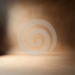 Minimalist textured beige wall and floor background for creative projects