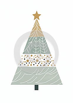 Minimalist Tree Star Illustration: A Crisp and Elegant Listing C