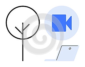 Digital Communication Concept with Nature and Technology Elements