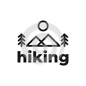 Minimalist triangle mountain hiking outdoor logo design vector graphic symbol icon illustration creative idea