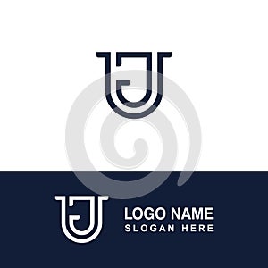 Minimalist UJ or JU logo.