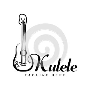 Minimalist Ukulele Music Logo Design, Ukulele Guitar Vector. Ukelele Logo Design