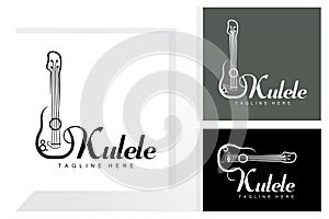 Minimalist Ukulele Music Logo Design, Ukulele Guitar Vector. Ukelele Logo Design