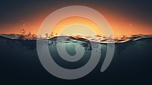 Minimalist Upwelling: Surreal Sunset Water Surface Background photo