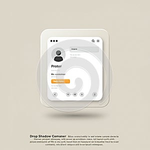 Minimalist user interface design featuring a profile layout on a white, floating card