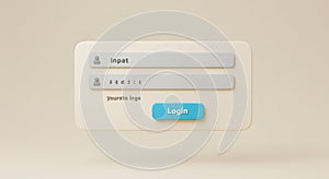 Minimalist 3D Login Form Interface
