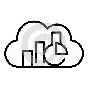 Cloud computing and data analysis vector icon