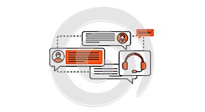 Minimalist Vector Illustration of Live Chat Customer Support
