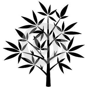 Black Stylized Bamboo Tree Silhouette
