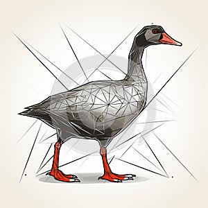 Minimalist Vector Illustration Of A Goose With A Contemporary Twist