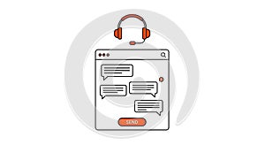 Minimalist Vector Illustration of Live Chat Customer Support