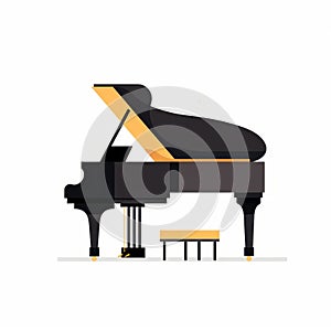 Minimalist Vector Illustration Of A Modern Grand Piano