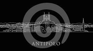 Antipolo Skyline Vector Outline