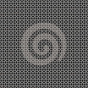 Minimalist vector seamless pattern with circular mesh, grid, net, lattice