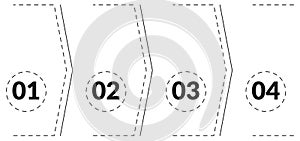 Minimalist vector template featuring four sequential steps