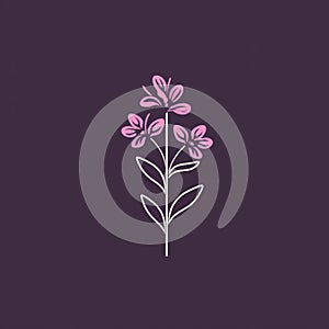 Minimalist Verbena Flower Logo Design - Vector Illustration