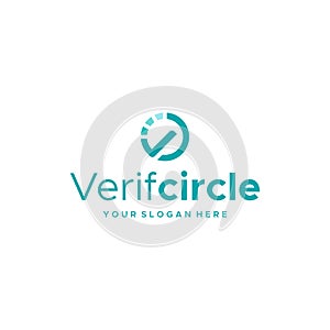 minimalist Verifcircle check loading logo design