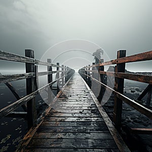 Minimalist view explores unique textures in weather beaten drawbridges photo