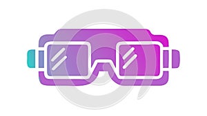 Minimalist VR Goggles Icon, Virtual Reality Headset, vector design Generative AI