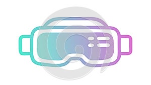 Minimalist VR Headset, Clean Virtual Reality Design, Simple Tech, vector design Generative AI