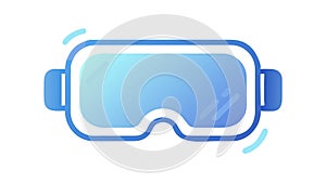 Minimalist VR Headset Virtual Experience Digital Immersion, vector design Generative AI